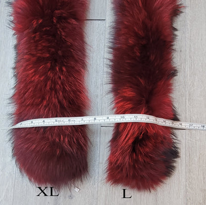Red Raccoon Fur Collar – genuine Finnish raccoon pelt – image 9