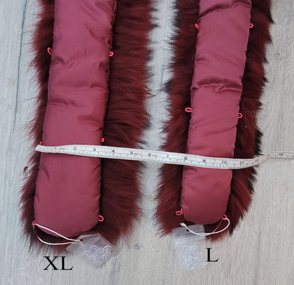 Red Raccoon Fur Collar – genuine Finnish raccoon pelt – image 10