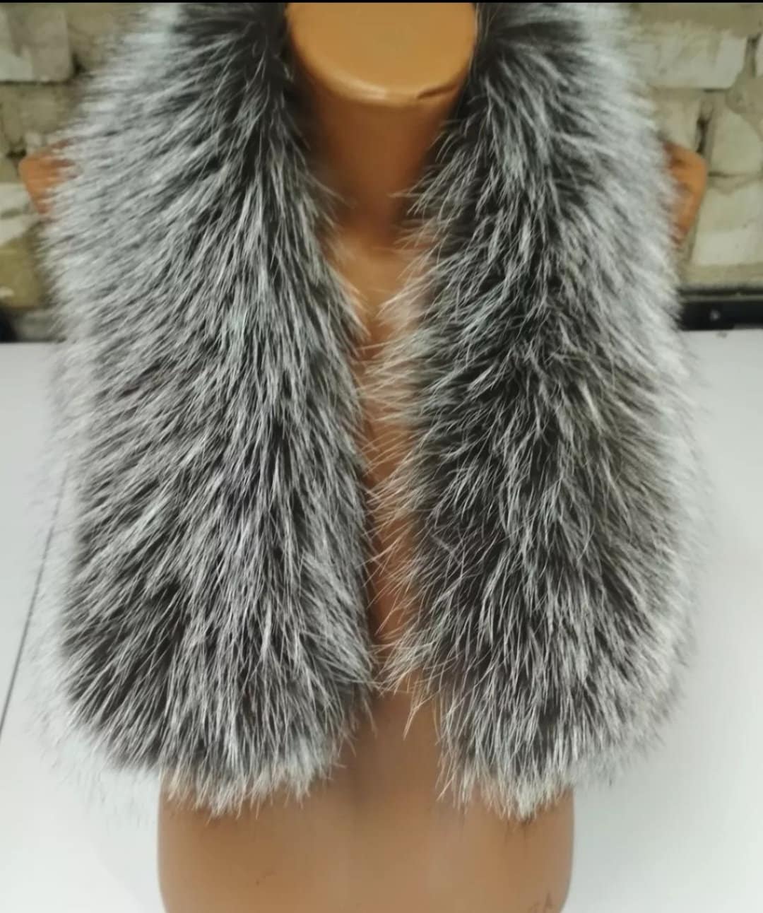 BY ORDER (not Tail) XL Extra Large Real Silver Fox Fur Trim Hood, Fur collar trim, Fox Fur Collar, Fur Scarf, Fur Ruff, Fox Fur Hood, Jacket