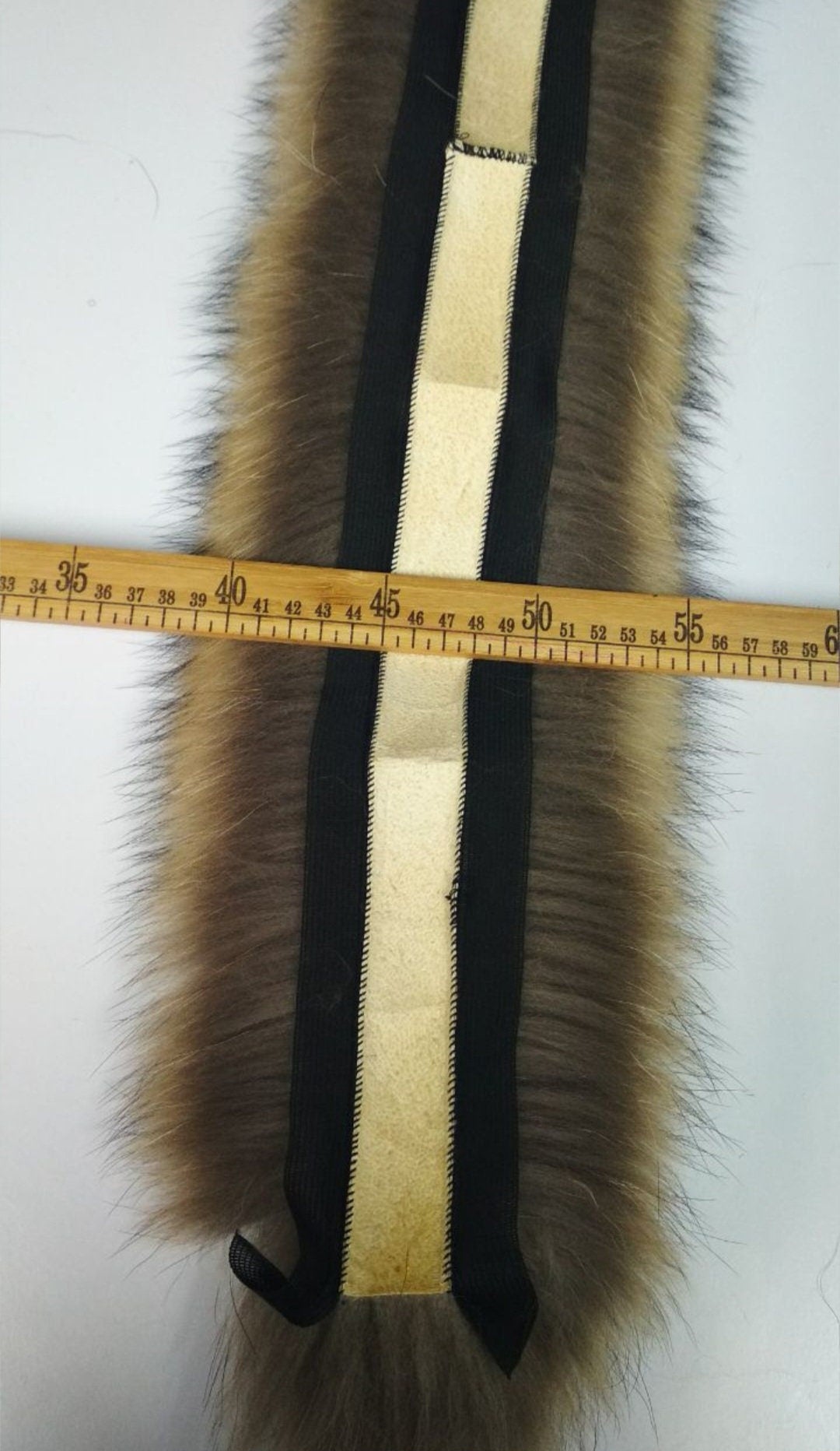 BY ORDER 60,70,80 x3 cm Real Raccoon Fur Collar, Fur Trim for Hoodies, Raccoon Fur Collar, Fur Scarf, Fur Ruff, Raccoon Fur Hood, Real