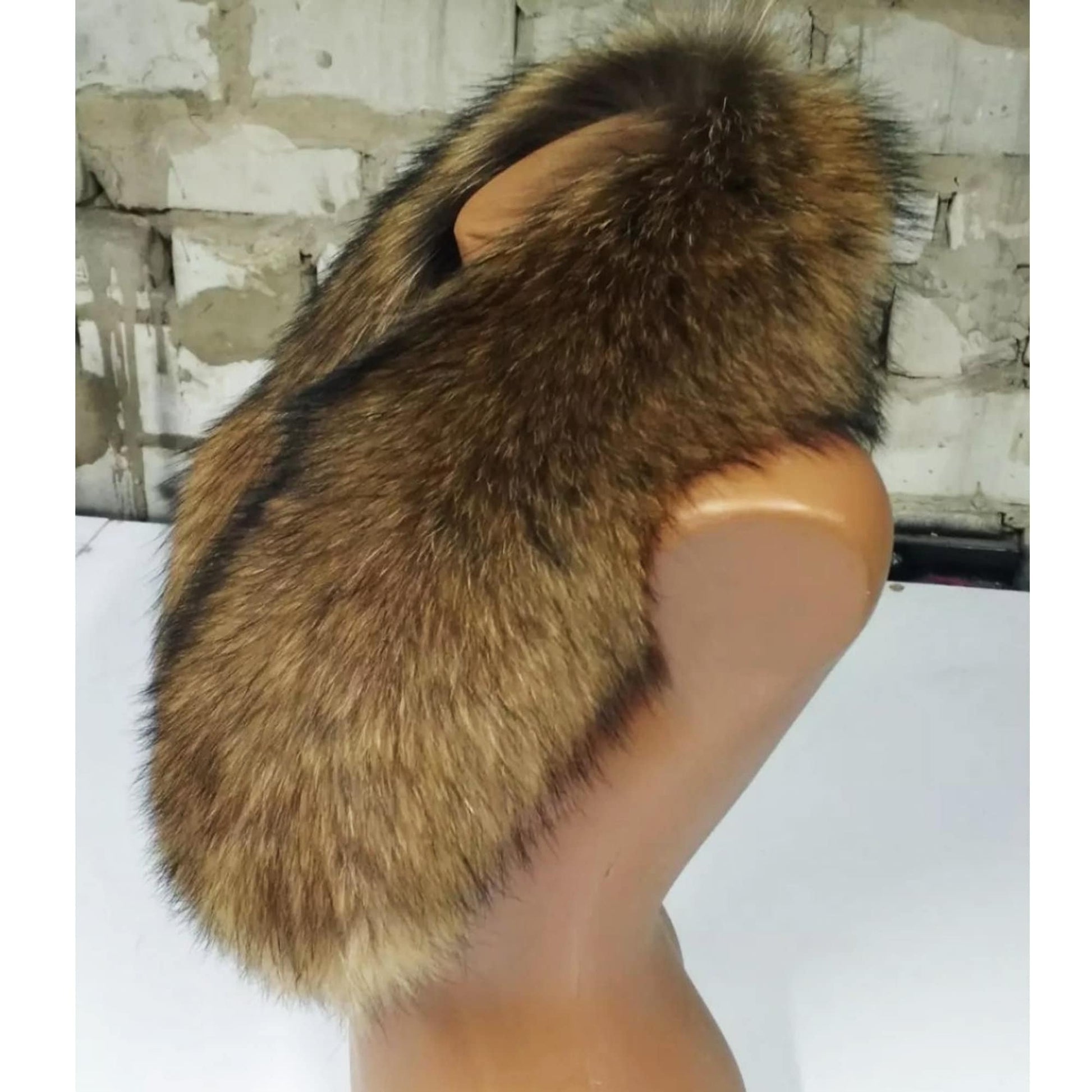 BY ORDER XL Large Full Finnish Real Raccoon Fur Collar, Fur Trim for Hoodie, Raccoon Fur Collar, Fur Scarf, Fur Ruff, Raccoon Fur Hood