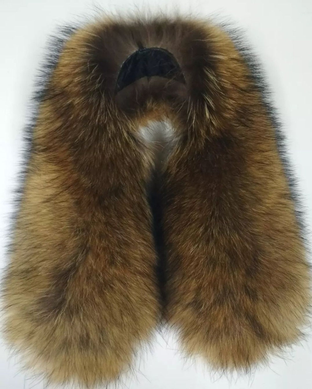 BY ORDER XL Large Full Finnish Real Raccoon Fur Collar, Fur Trim for Hoodie, Raccoon Fur Collar, Fur Scarf, Fur Ruff, Raccoon Fur Hood