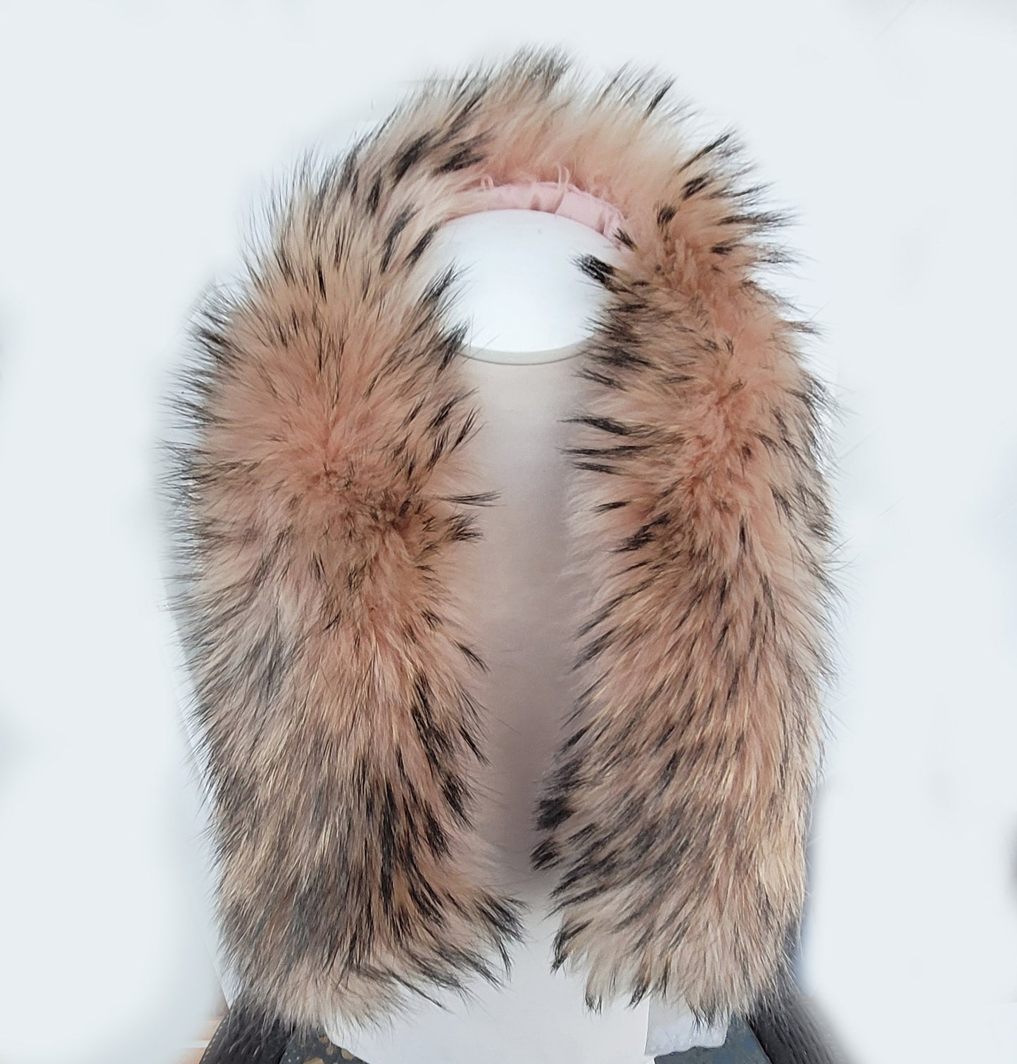 BY ORDER Large 100% Real Raccoon Fur Collar from Skin, Fur Trim for Hoodie, Raccoon Fur Collar, Fur Scarf, Fur Ruff, Hood, Buttons included