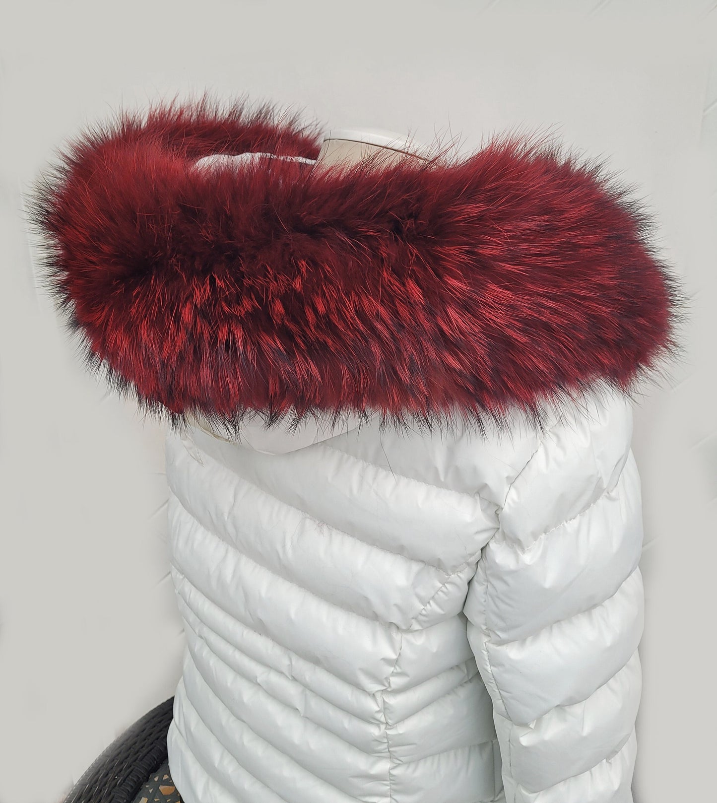 BY ORDER Large 100% Real Raccoon Fur Collar from Skin, Fur Trim for Hoodie, Raccoon Fur Collar, Fur Scarf, Fur Ruff, Hood, Buttons included