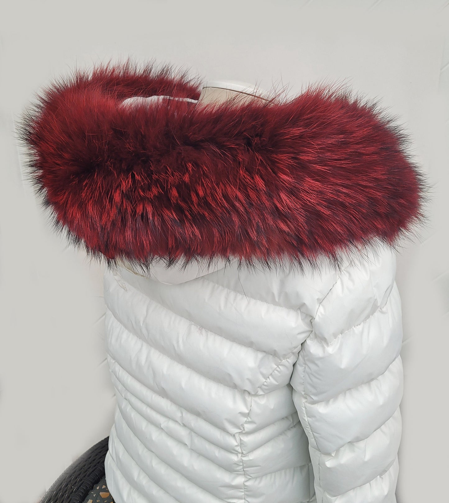 BY ORDER Large 100% Real Raccoon Fur Collar from Skin, Fur Trim for Hoodie, Raccoon Fur Collar, Fur Scarf, Fur Ruff, Hood, Buttons included