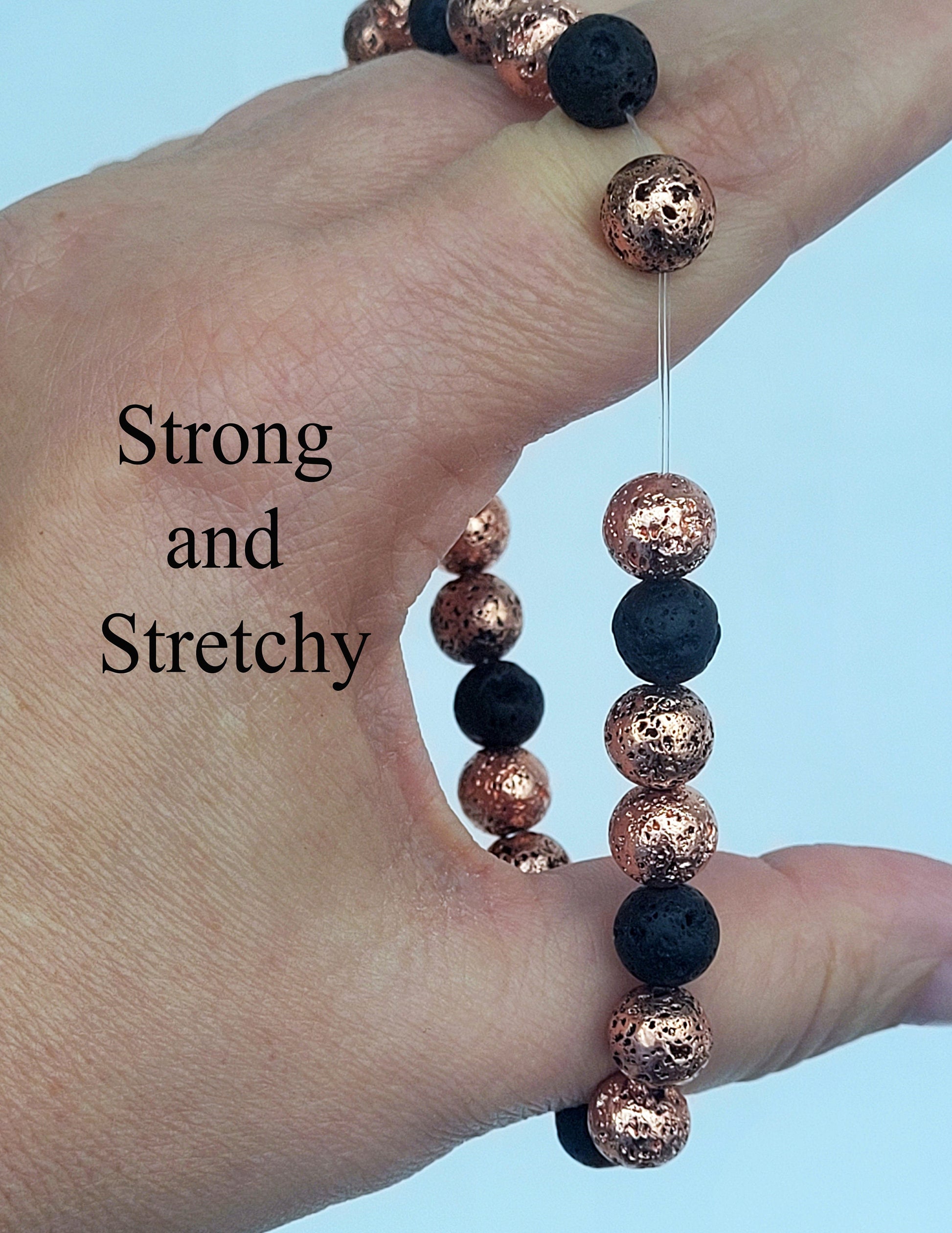 Strong and stetchy lava stone bracelets