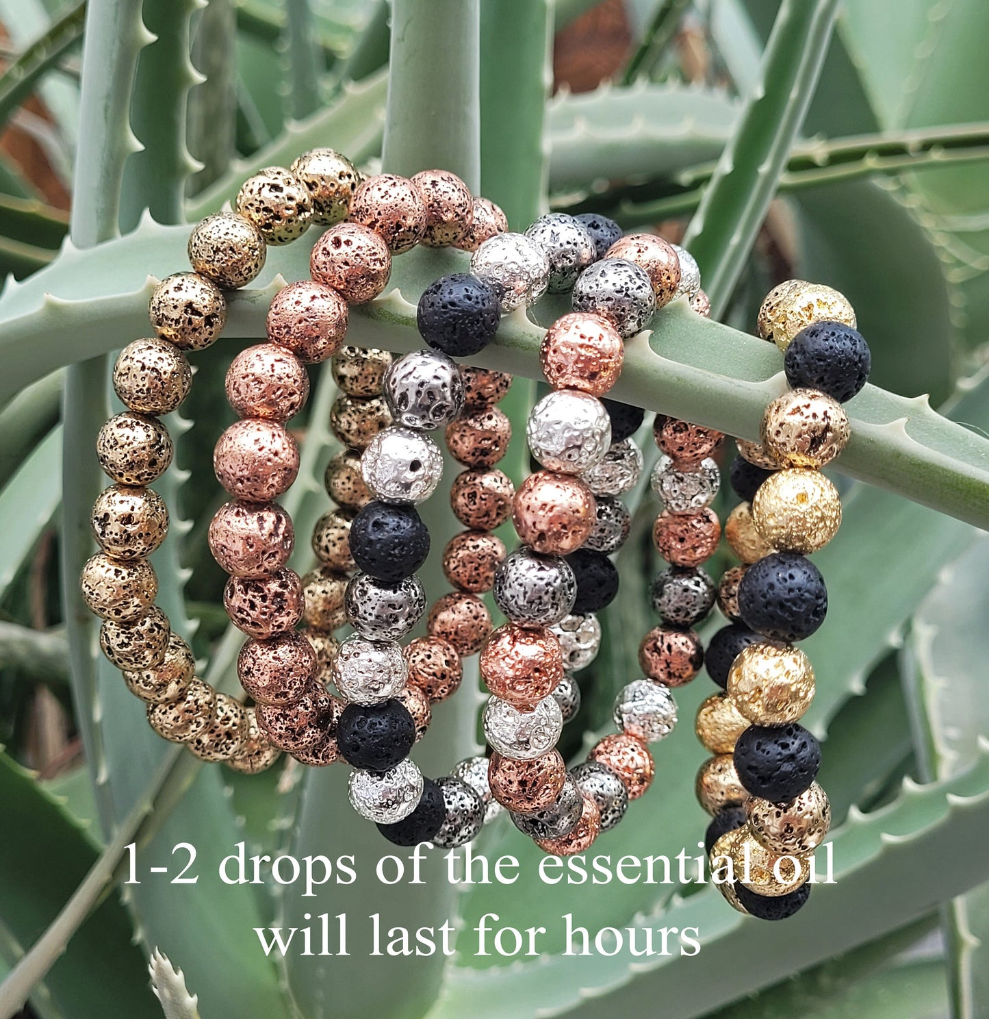 Gold Lava Crystal Stone Bracelets