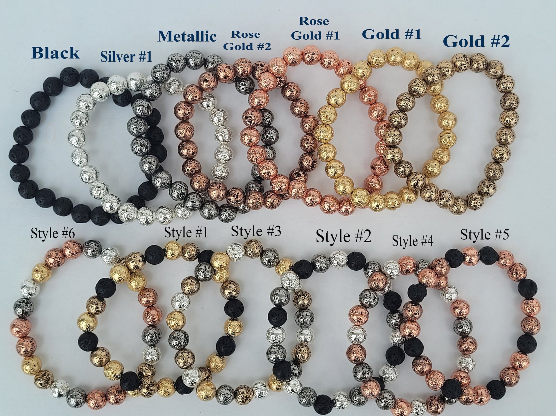 LAVA crystal stone beaded BRACELET made of  100% GENIUNE lava stone beads (from trusted Canadian supplier).  The beads size is 8mm