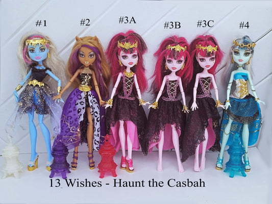 Original Monster High Doll for Collectors, Playing,13 Wishes Haunt The Casbah Exclusive Doll, Draculaura, Frankie Stein, Clawdeen, Rare