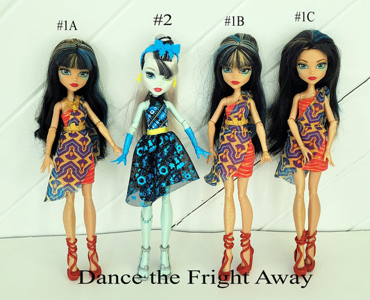 Original Dance the Fright Away Monster High Doll for Collectors, Playing, Cleo de Nile, Frankie Stein, Welcome to Monster High, Rare, Used