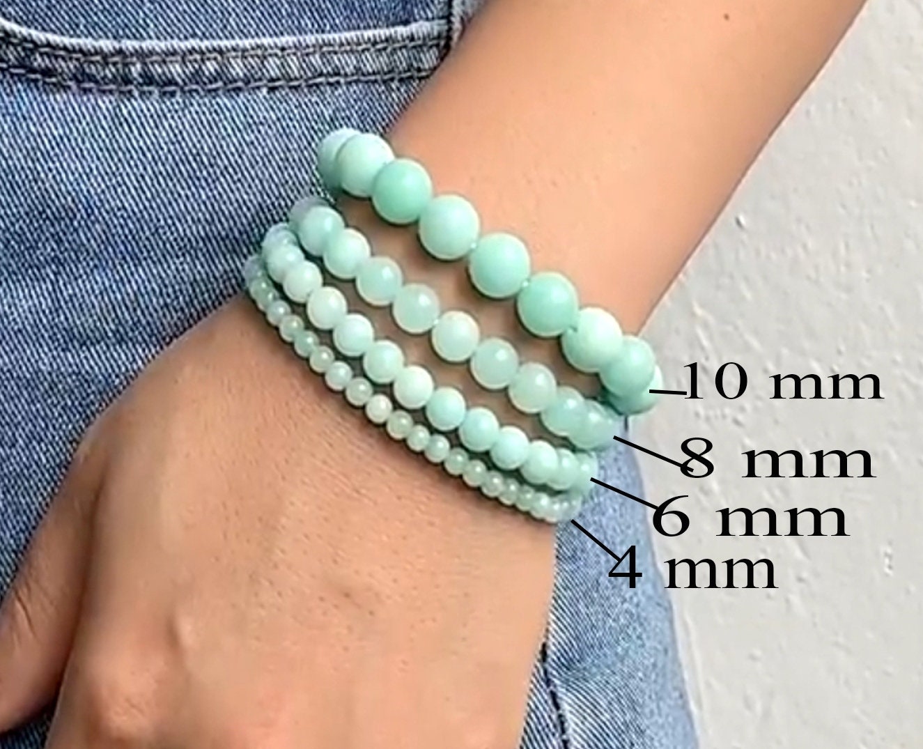Handmade Gemstone Bracelet: 8mm Round Crystal Beads, Stretchy Healing Bracelet