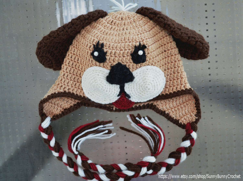 Crochet Hat pattern, Baby Animal Hat, Puppy hat Pattern, Beanie and Earflap Pattern, Newborn Boy Hat, Dog, child crochet pattern, kid,girl