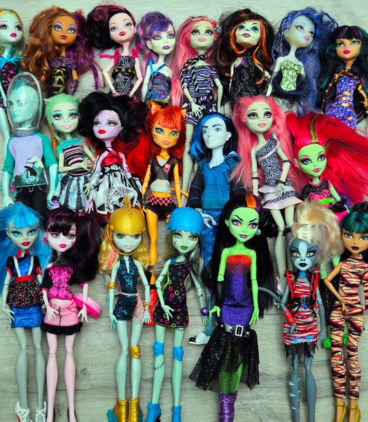 Original Monster High Dolls, Collector Lot, Playing, Dot Dead Gorgeous, Boo York, Freaky Fusion, Draculaura, Abbey, Ghoulia, Rare, Used