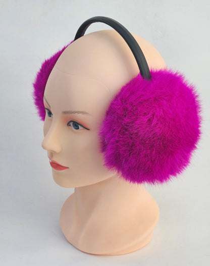 Pink Fur Earmuffs, Real Fur Ear Warmer, Girls Earmuffs, Large Ear Muffs, Fluffy Ear Muffs, Earmuffs Women, Rabbit Fur Earmuff, Ear Warmers