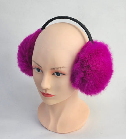 Pink Fur Earmuffs, Real Fur Ear Warmer, Girls Earmuffs, Large Ear Muffs, Fluffy Ear Muffs, Earmuffs Women, Rabbit Fur Earmuff, Ear Warmers