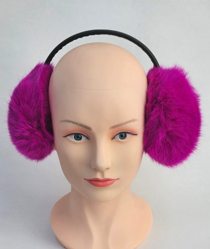 Pink Fur Earmuffs, Real Fur Ear Warmer, Girls Earmuffs, Large Ear Muffs, Fluffy Ear Muffs, Earmuffs Women, Rabbit Fur Earmuff, Ear Warmers