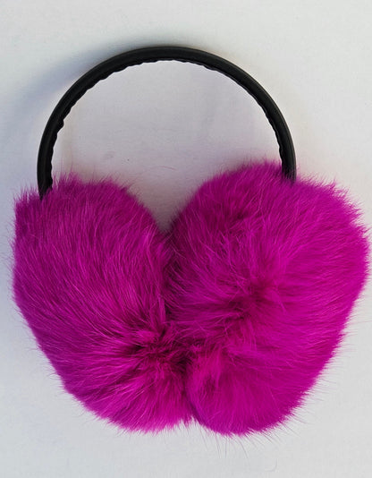 Pink Fur Earmuffs, Real Fur Ear Warmer, Girls Earmuffs, Large Ear Muffs, Fluffy Ear Muffs, Earmuffs Women, Rabbit Fur Earmuff, Ear Warmers
