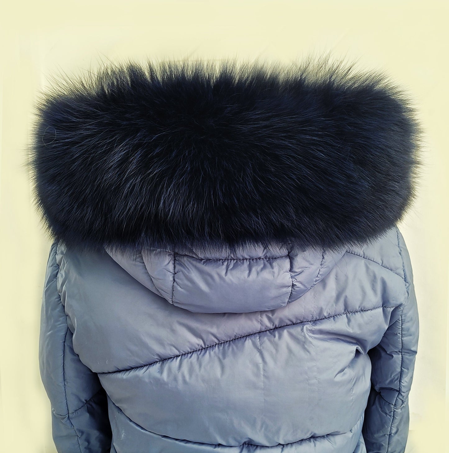 READY to SHIP From Pieces! XL Large Full Finnish Real Fox Fur Collar, Fox Fur Collar, Fur Trim for Hoodie,  Fur Scarf, Fur Ruff, Blue Fox