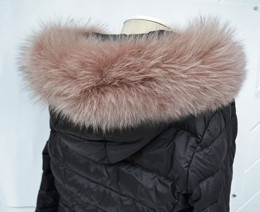 BY ORDER From Pieces! XL Large Full Finnish Real Fox Fur Collar, Fox Fur Collar, Fur Trim for Hoodie, Fur Scarf, Fur Ruff, Beige Fox