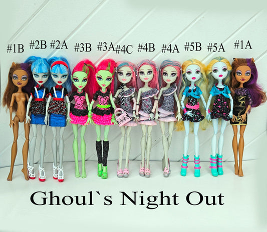 Ghouls Night Out Monster High Doll for Collectors, Playing, Clawdeen Wolf, Lagoona Blue, Rochelle Goyle, Abbey, Venus, Original Used