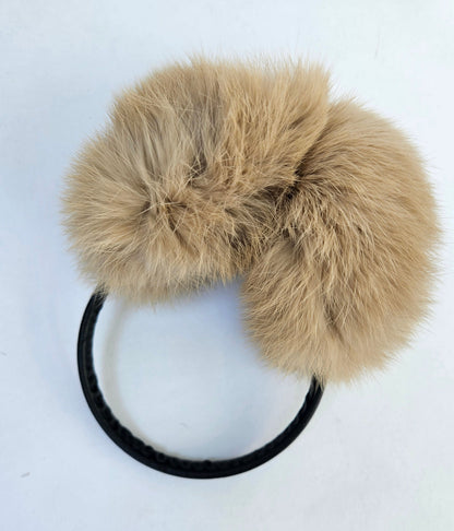 Beige Rabbit Fur Earmuffs – genuine rabbit fur – image 4