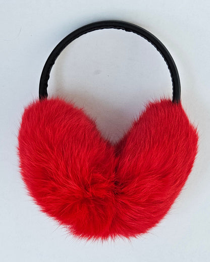 Red Fur Earmuffs, Real Fur Ear Warmer, Girls Earmuffs, Large Ear Muffs, Fluffy Ear Muffs, Earmuffs Women, Rabbit Fur Earmuff, Ear Warmers
