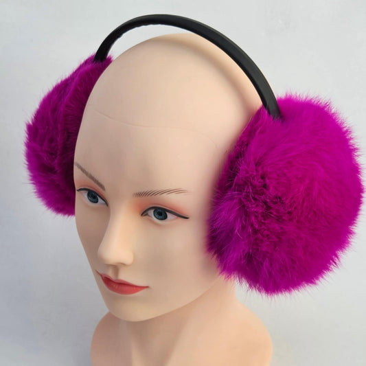 Pink Fur Earmuffs, Real Fur Ear Warmer, Girls Earmuffs, Large Ear Muffs, Fluffy Ear Muffs, Earmuffs Women, Rabbit Fur Earmuff, Ear Warmers