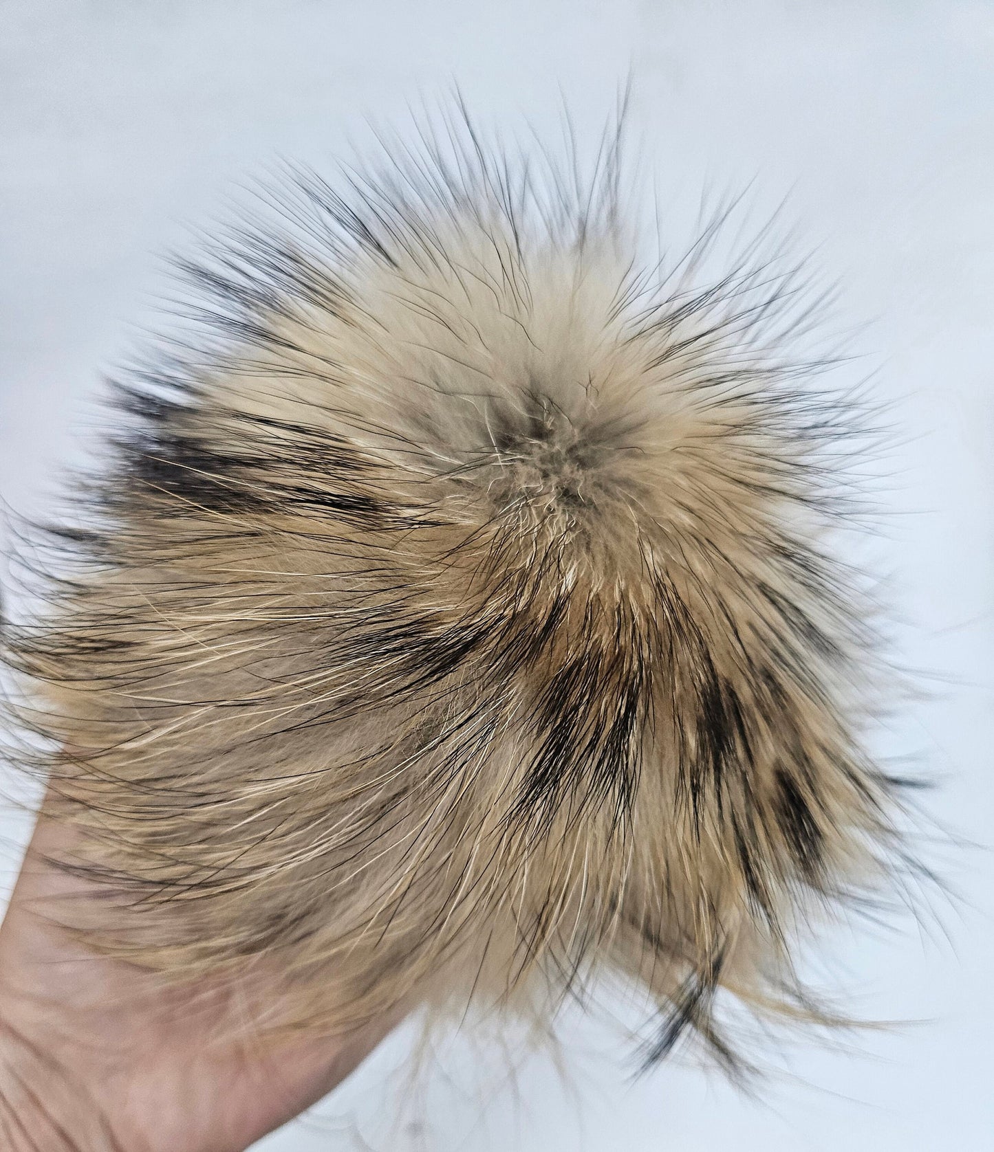 7" LARGE FUR POM Pom! Raccoon Pom Pom for Hat Beanie Tuque Winter Knit Hat Large Pom Pom Puff Fluffy Raccoon Pom Pom Fur Ball Child