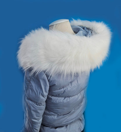 White XL Faux Fur Hood Trim – Extra Wide – 60–80 cm – product photo 3