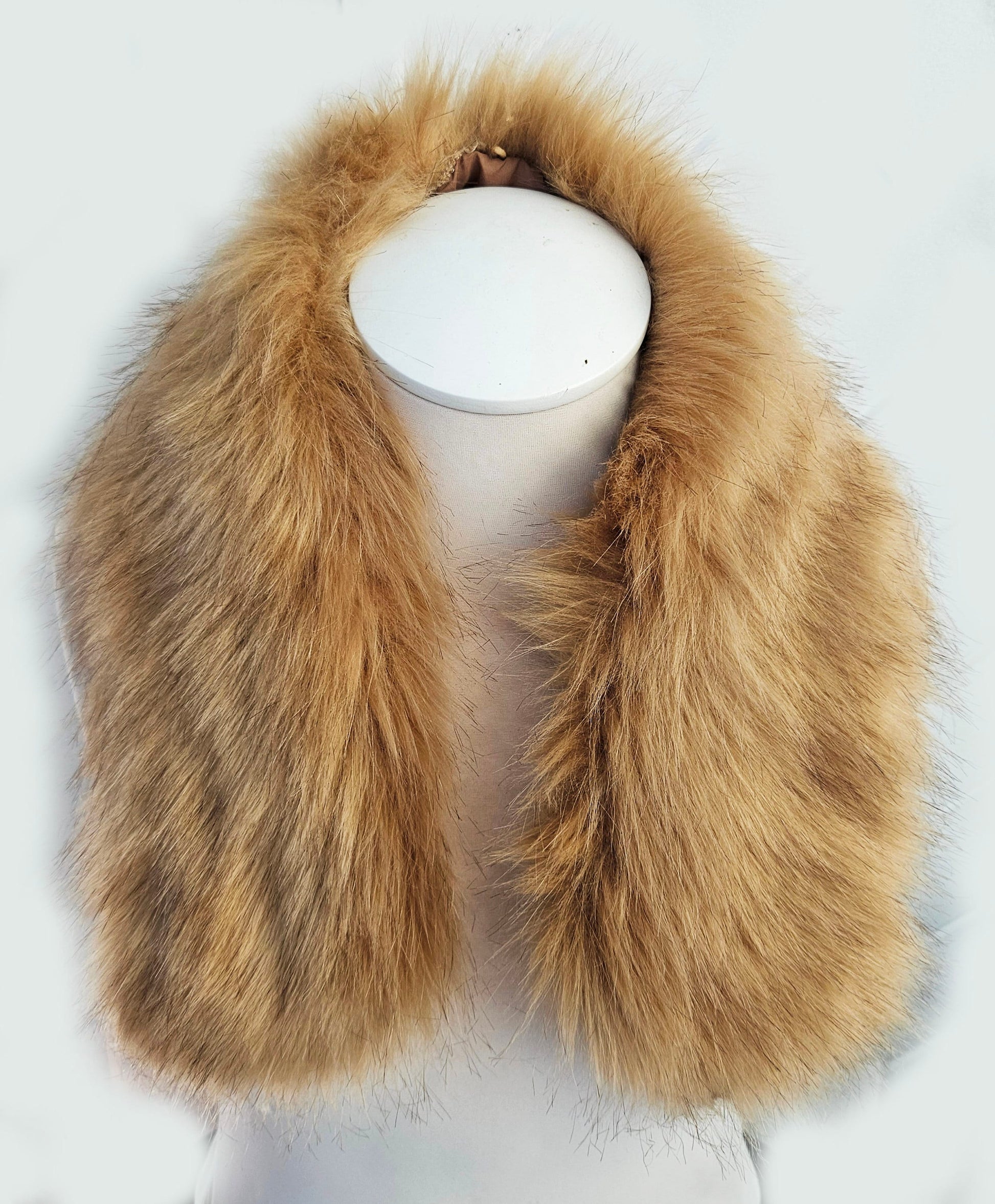 READY to SHIP XL Faux Fur Vegan Trim Hood 70 cm, Faux Fur Collar Trim, Fake Fur, Fur Fabric, Fur Ruff, Faux Fur Hood, Hood Fur Jacket, Brown