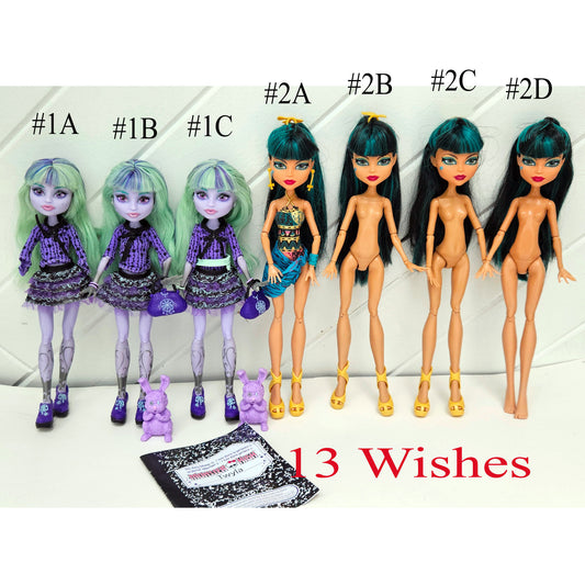 Monster High Doll Girl for Collectors, Playing,13 Wishes, Twyla, Cleo de Nile Desert Frights Oasis, Rare Find, Original Used