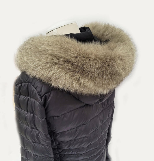 BY ORDER From Pieces! XL Large Full Finnish Real Fox Fur Collar, Fox Fur Collar, Fur Trim for Hoodie, Fur Scarf, Fur Ruff, Beige Fox
