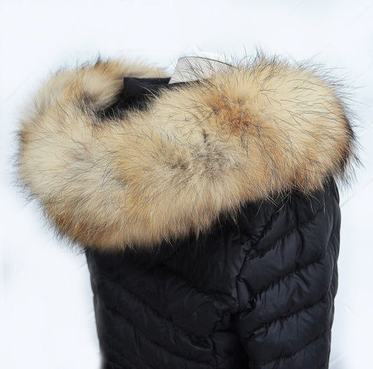 BY ORDER From Pieces! XL Large Full Finnish Real Raccoon Fur Collar, Fur Trim for Hoodie, Raccoon Fur Collar, Fur Scarf, Fur Ruff, Fur