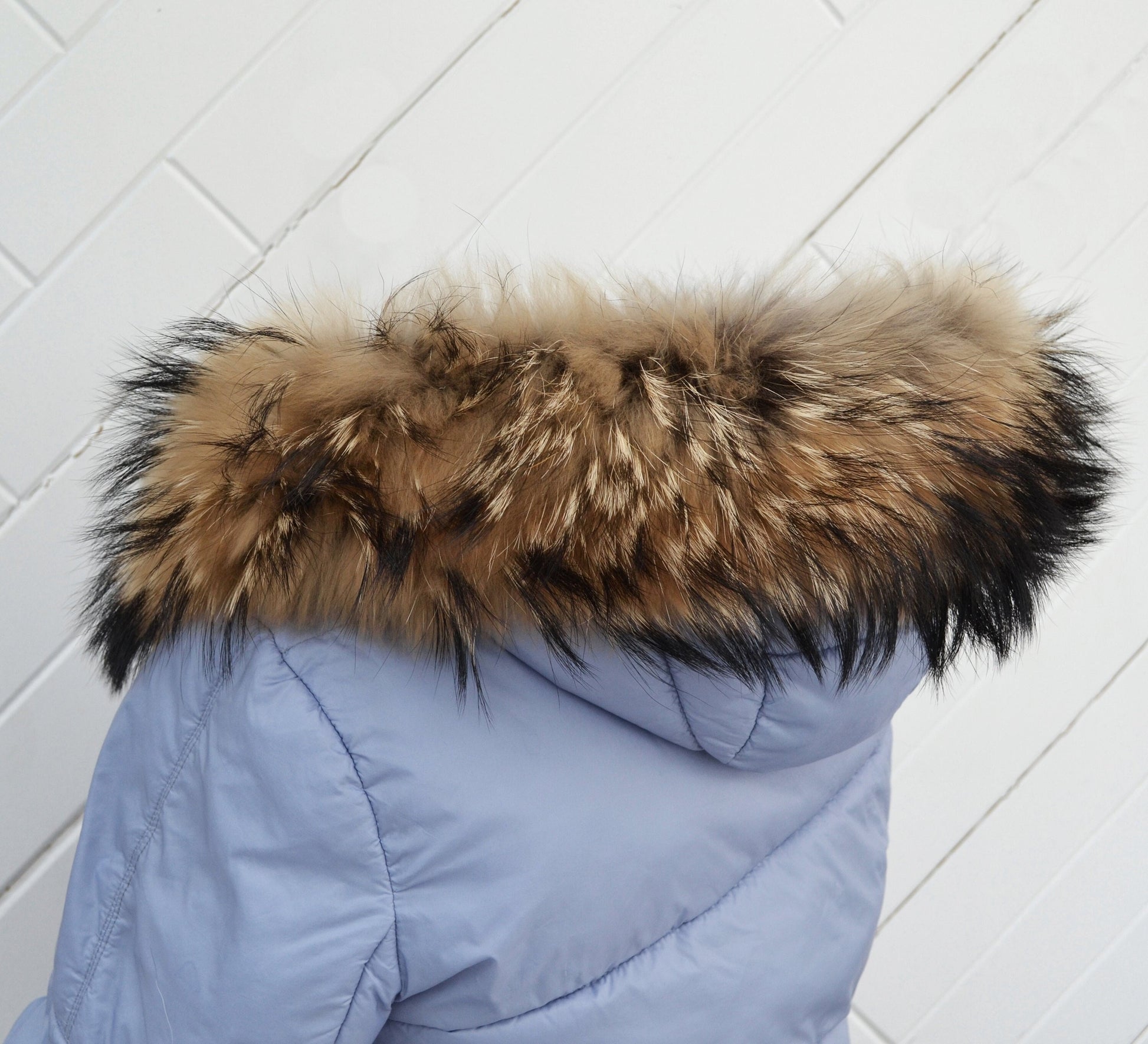 BY ORDER XL Exclusive Real Raccoon Fur Collar, Fur Trim for Hoodie, Raccoon Fur Collar, Fur Scarf, Fur Ruff, Raccoon Fur Hood, Raccoon