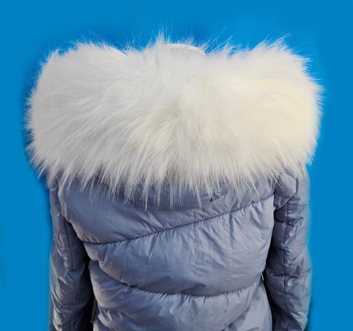 White XL Faux Fur Hood Trim – Extra Wide – 60–80 cm – product photo 2