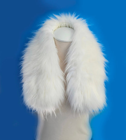 White XL Faux Fur Hood Trim – Extra Wide – 60–80 cm – product photo 4