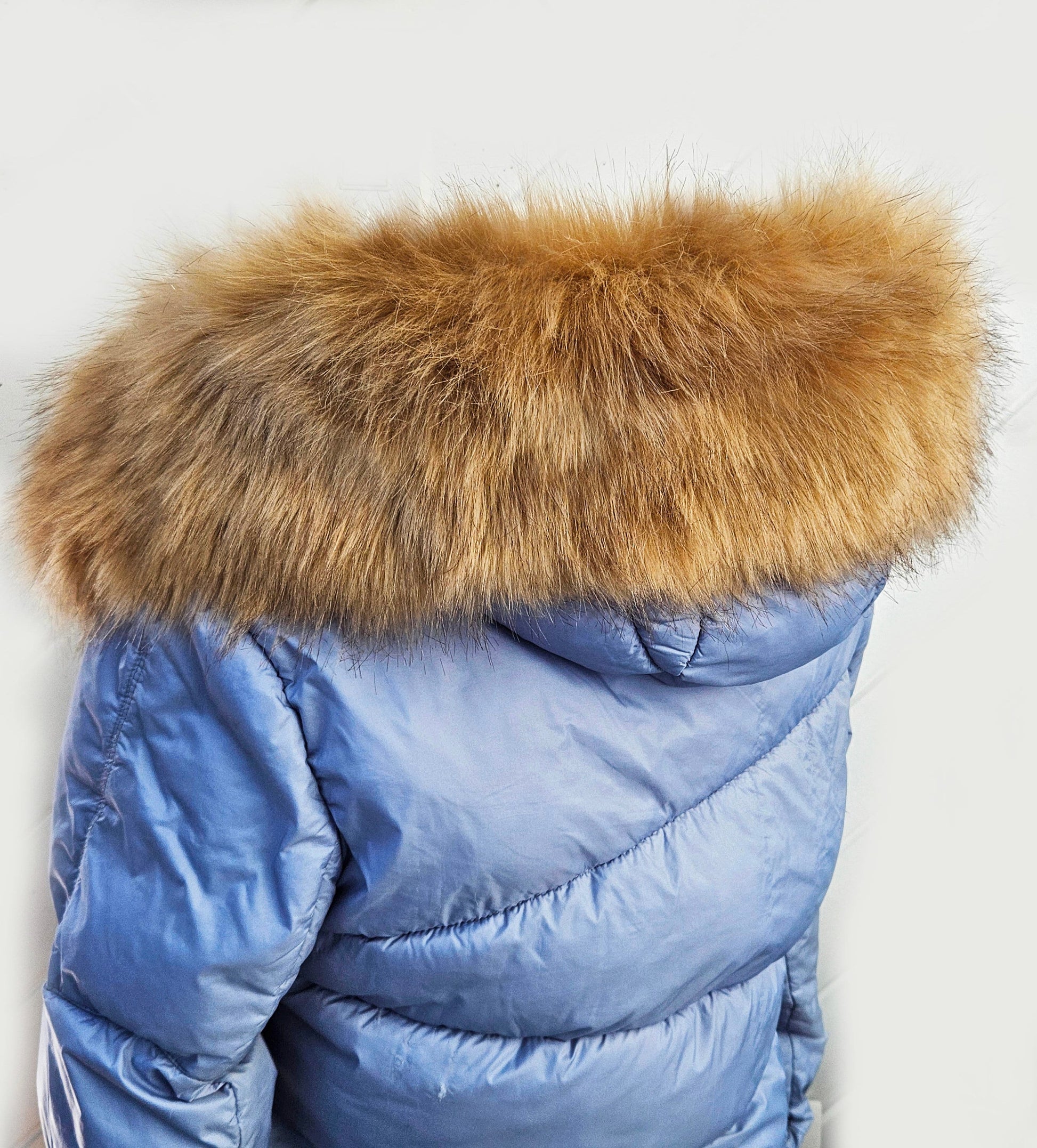 READY to SHIP XL Faux Fur Vegan Trim Hood 70 cm, Faux Fur Collar Trim, Fake Fur, Fur Fabric, Fur Ruff, Faux Fur Hood, Hood Fur Jacket, Brown