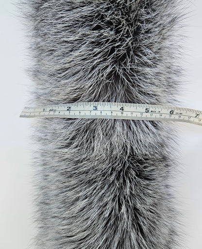 Silver Arctic fox fur hood trim cut from genuine Arctic fox pelt – size XL – view 8