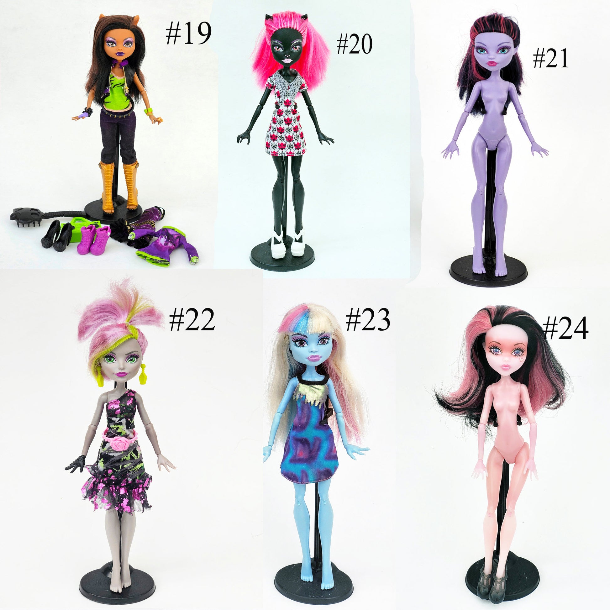 Original Monster High Dolls, Collector Lot, Playing, Dot Dead Gorgeous, Boo York, Freaky Fusion, Draculaura, Abbey, Ghoulia, Rare, Used