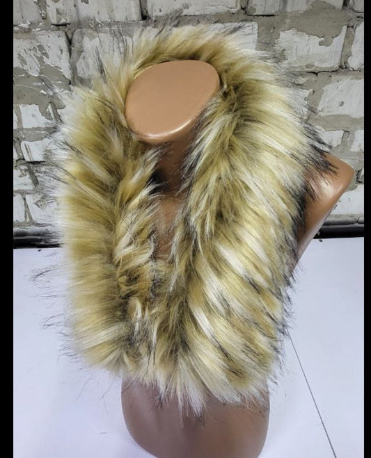 Faux Fur Vegan Trim Hood, Large Faux Fur Collar Trim, Faux Raccoon Fur, Fur Ruff, Faux Fur Hood, Hood Fur Jacket, Fur stripe, Fake
