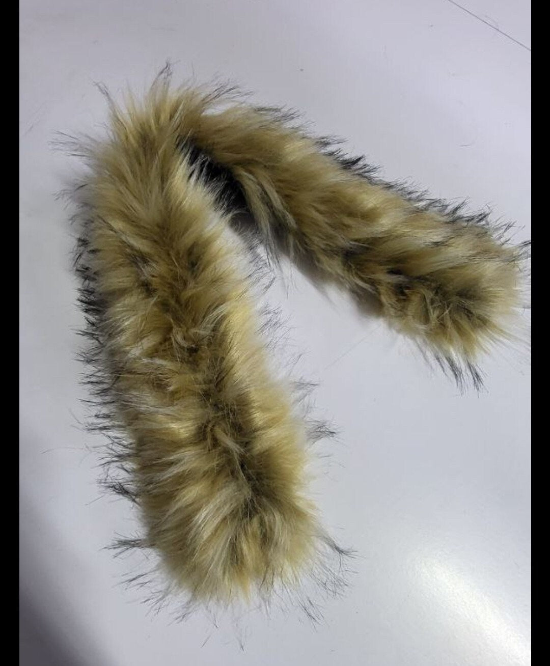 BY ORDER Faux Fur Vegan Trim Hood, Large Faux Fur Collar Trim, Faux Raccoon Fur, Fur Ruff, Faux Fur Hood, Hood Fur Jacket, Fur stripe, Fake