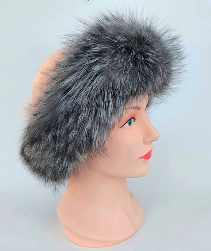 Women Real Fox Fur Headband, Real Fur Hairband, Fox Fur Ear warmers, Fluffy Fur Hairband, Warm Soft Ski Headband, Women Winter Hat