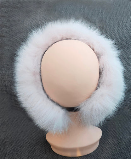 Women Real Fox Fur Headband, Real Fur Hairband, Fox Fur Ear warmers, Fluffy Fur Hairband, Warm Soft Ski Headband, Women Winter Hat