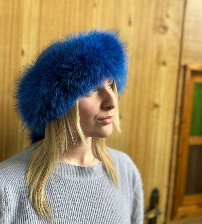 Women Real Fox Fur Headband, Real Fur Hairband, Fox Fur Ear warmers, Fluffy Fur Hairband, Warm Soft Ski Headband, Women Winter Hat