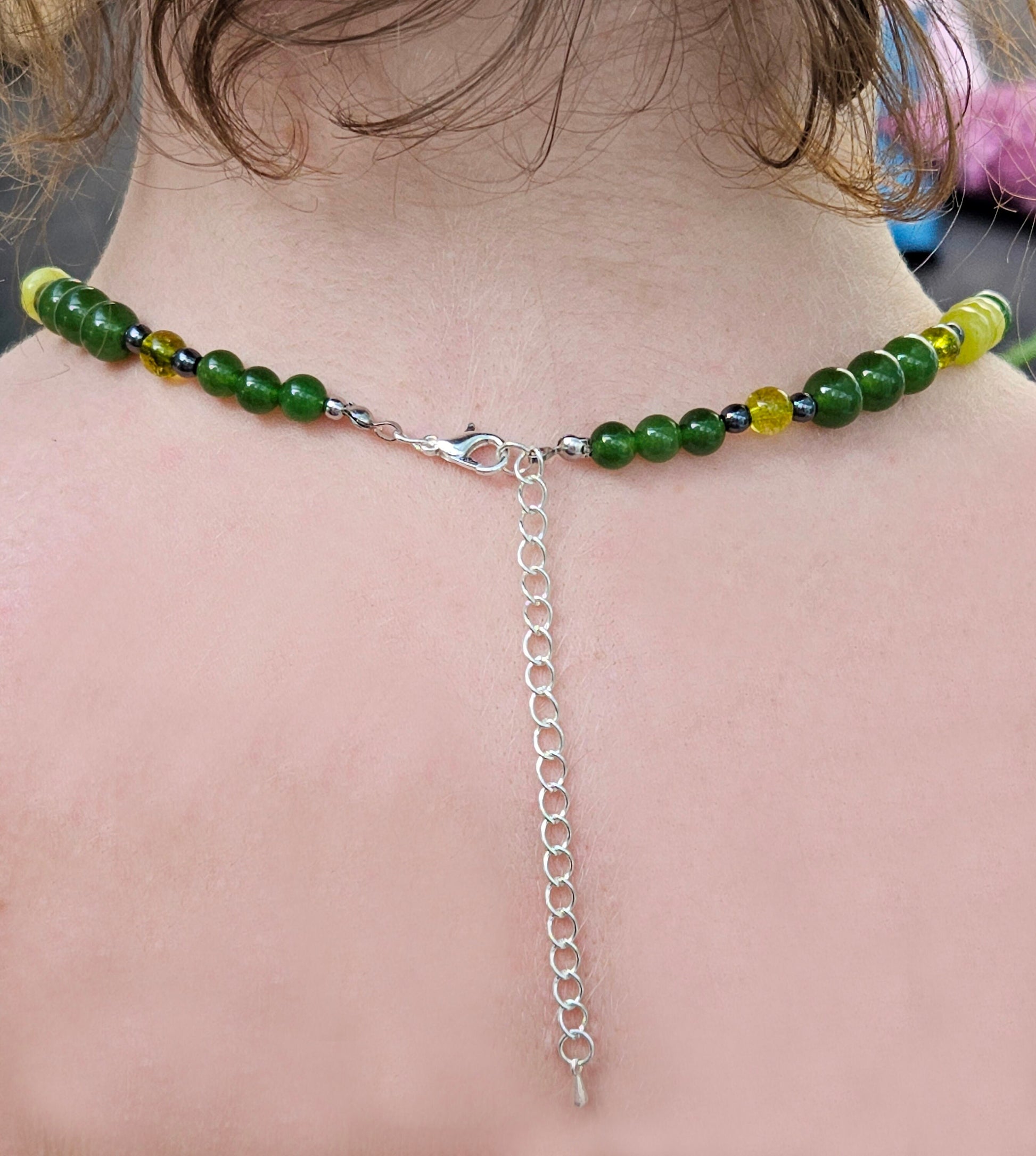 Rose Quartz Necklace and Bracelet Set, Green Jade Jewelry Set, Gemstone Jewelry Gift for Her, Matching Necklace Bracelet, Handmade in Canada