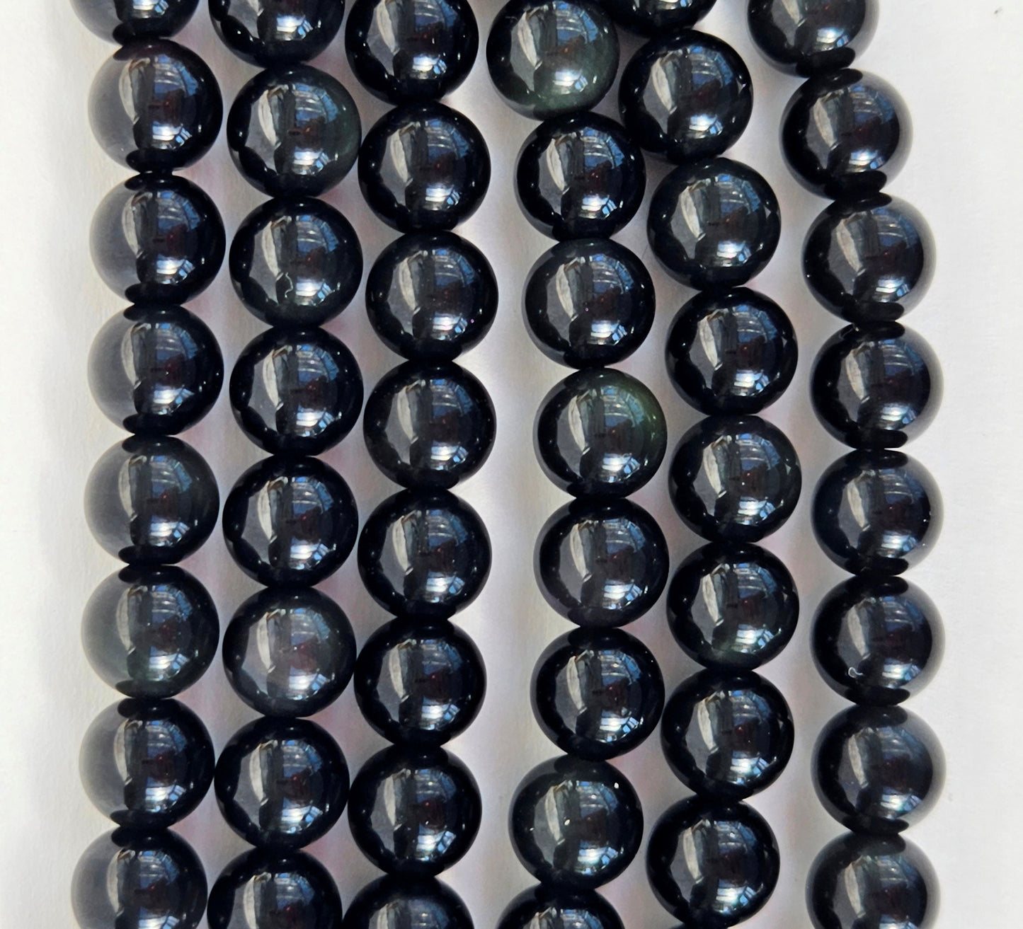 1-3 strands 100% Natural Obsidian Beads, Smooth Round Crystal Stone Gemstone Beads 6 mm, 8 mm, 10 mm, 12 mm, 14 mm, Genuine Gemstones