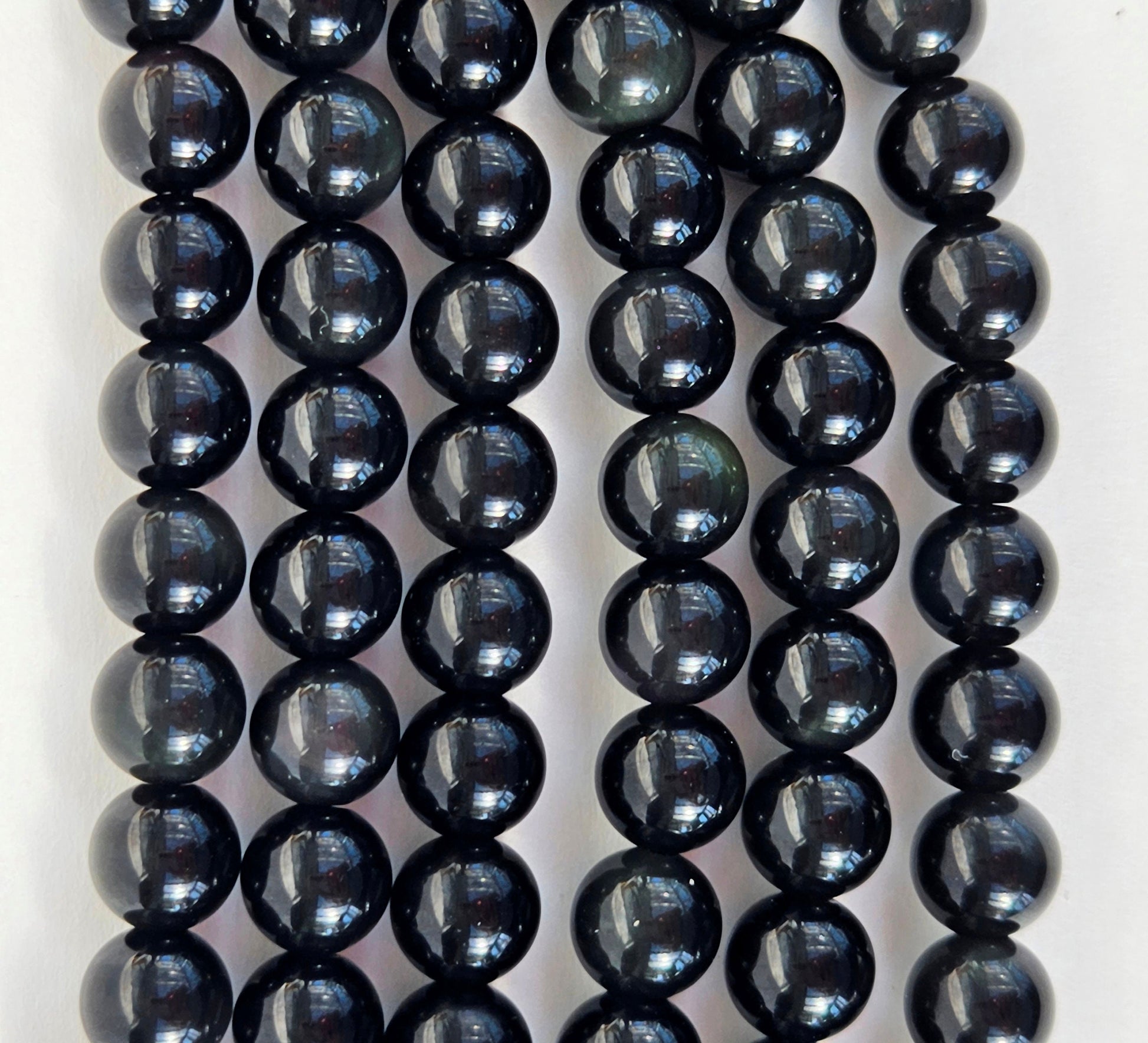 1-3 strands 100% Natural Obsidian Beads, Smooth Round Crystal Stone Gemstone Beads 6 mm, 8 mm, 10 mm, 12 mm, 14 mm, Genuine Gemstones