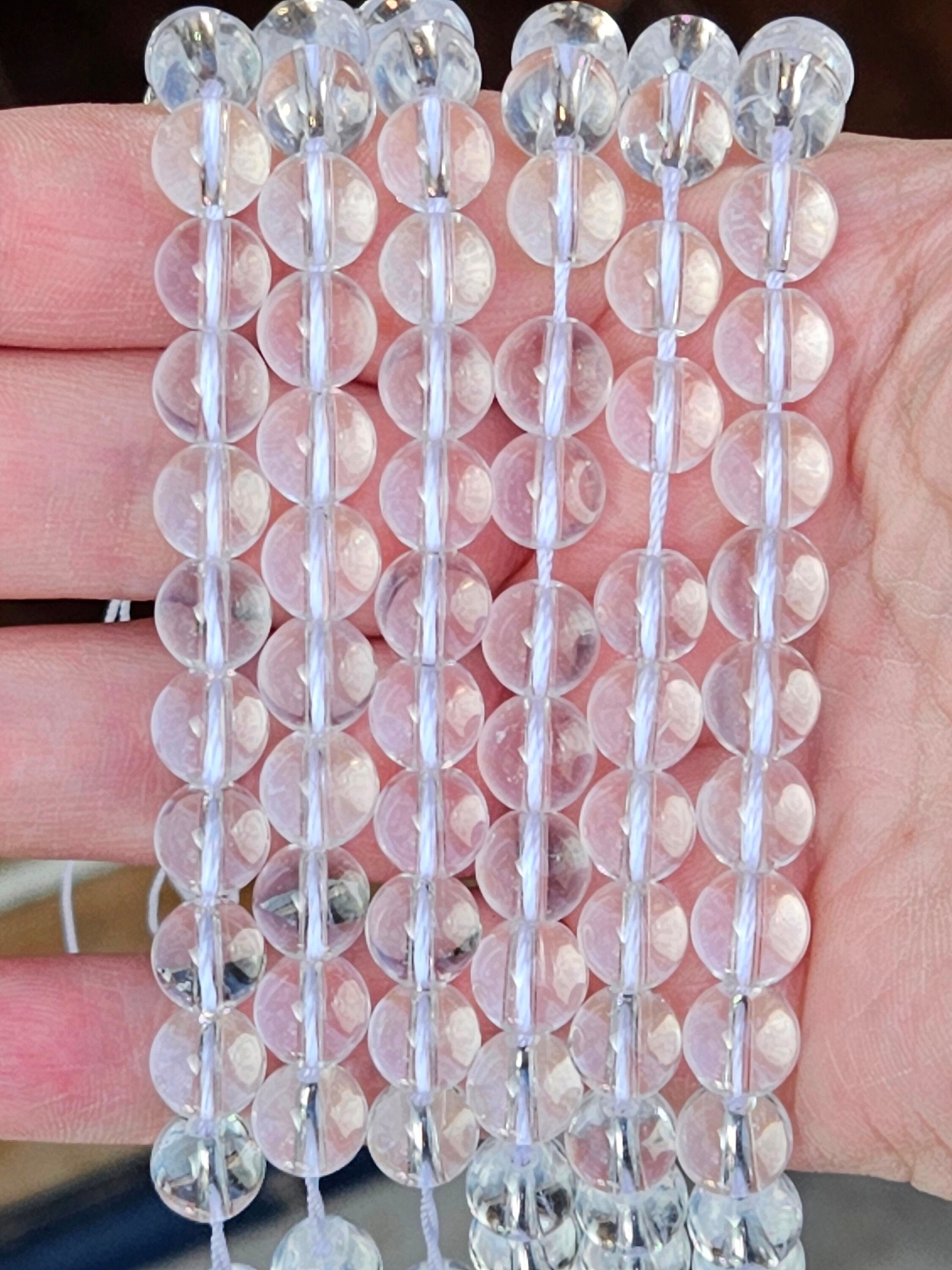 1-3 strands 100% Natural Clear Quartz Beads, Smooth Round Crystal Stone Gemstone Beads 6 mm, 8 mm, 10 mm, 12 mm, Genuine Gemstones Wholesale
