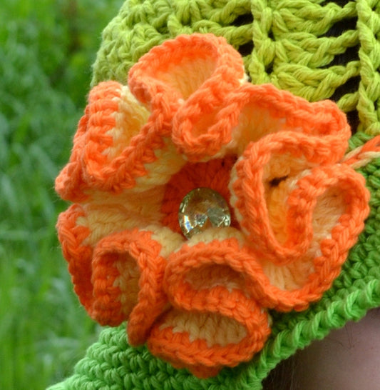 Flower Crochet Pattern, Big Flower with Diamond Center, Crochet pattern, Beautiful, Large flower pattern, Fall flower, flower pattern