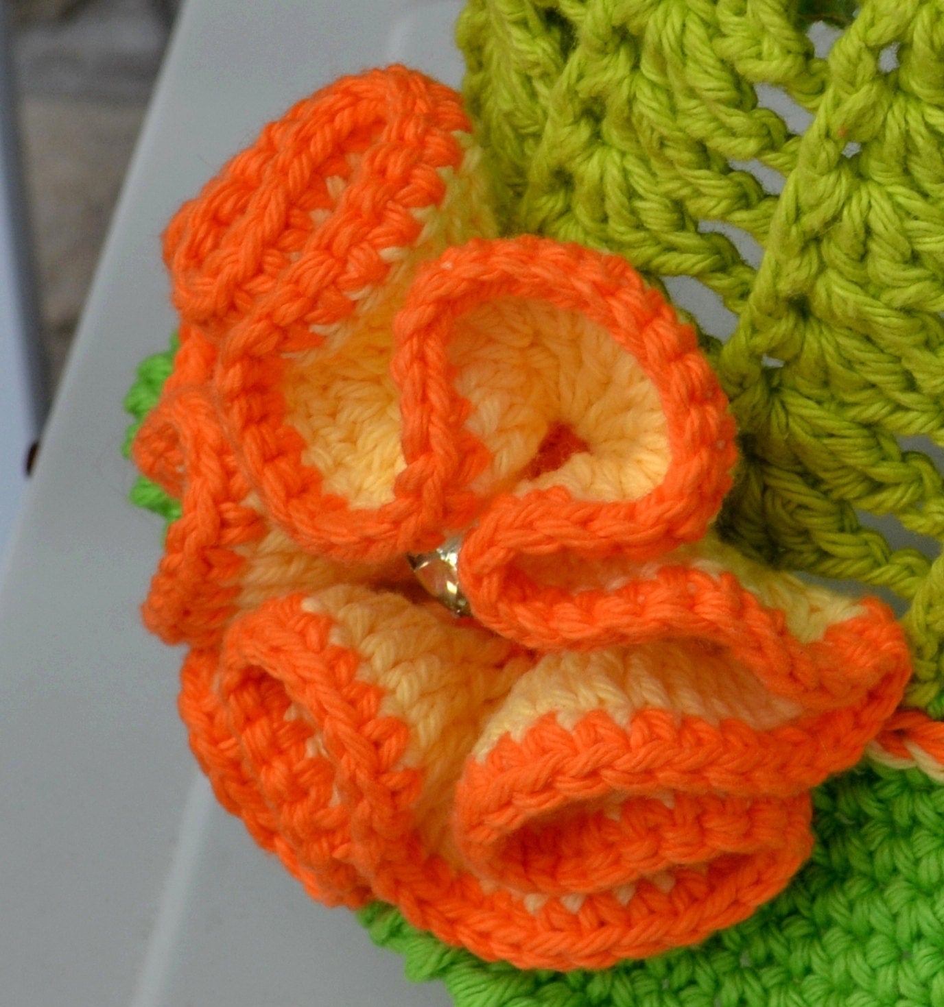 Flower Crochet Pattern, Big Flower with Diamond Center, Crochet pattern, Beautiful, Large flower pattern, Fall flower, flower pattern